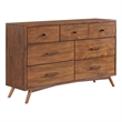 Martin Svensson Home Mid-Century Modern Cinnamon 7 Drawer Wood Dresser