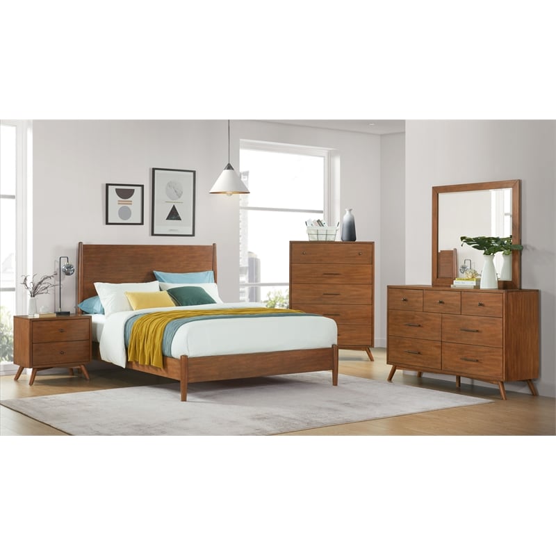 Martin Svensson Home Mid-Century Modern Cinnamon 5 Drawer Wood Chest