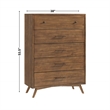 Martin Svensson Home Mid-Century Modern Cinnamon 5 Drawer Wood Chest