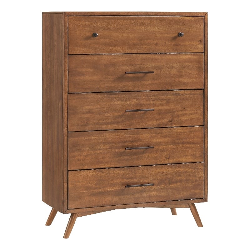 Martin Svensson Home Mid-Century Modern Cinnamon 5 Drawer Wood Chest