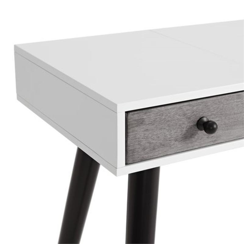 Martin Svensson Home Mid-Century Modern White/Gray/Black Vanity/Desk w/Mirror