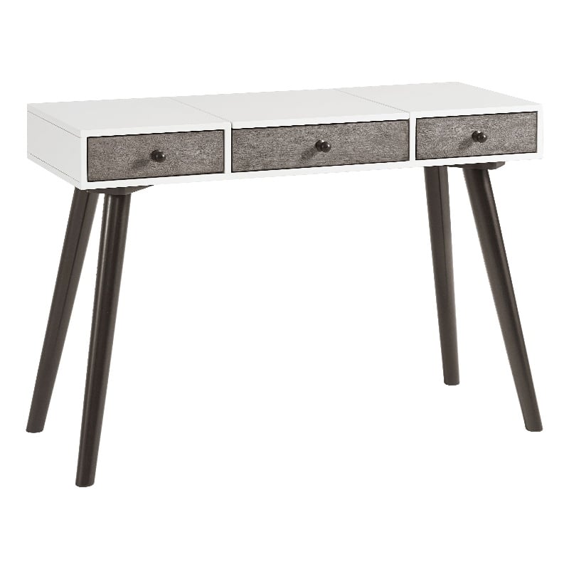 Martin Svensson Home Mid-Century Modern White/Gray/Black Vanity/Desk w/Mirror