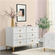 Martin Svensson Home Emma 6 Drawer White and Gold Dresser