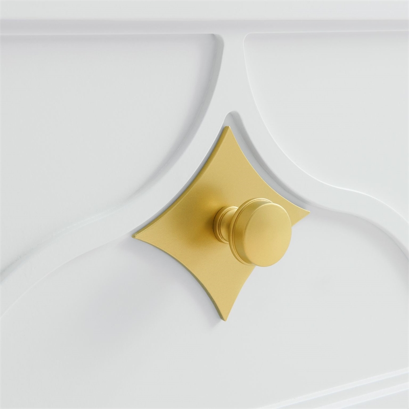 Martin Svensson Home Emma 6 Drawer White and Gold Dresser