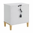 Martin Svensson Home Emma 2 Drawer White and Gold Nightstand w/Security Lock