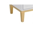 Martin Svensson Home Emma 2 Drawer White and Gold Nightstand w/Security Lock