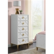 Martin Svensson Home Emma 5 Drawer White and Gold Lingerie Chest