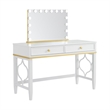 Martin Svensson Home Emma White and Gold Vanity with Mirror and Stool