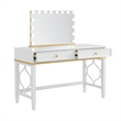 Martin Svensson Home Emma White and Gold Vanity with Mirror and Stool
