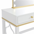 Martin Svensson Home Emma White and Gold Vanity with Mirror and Stool