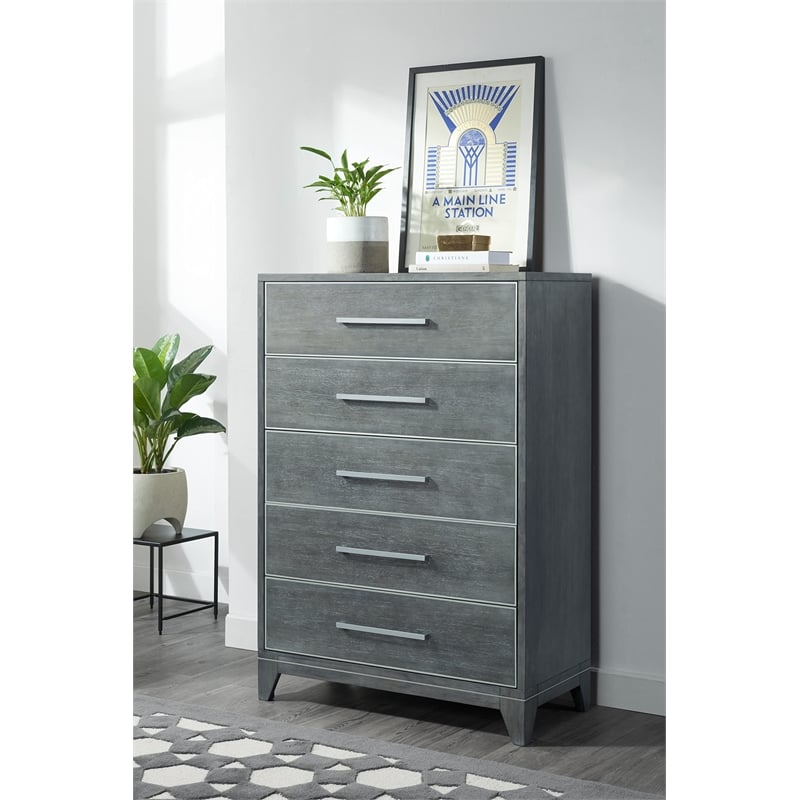 Martin Svensson Home Memphis 5 Drawer Slate Gray Chest