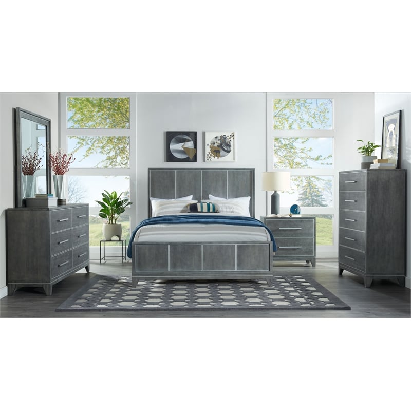 Martin Svensson Home Memphis Slate Gray Queen Panel Bed