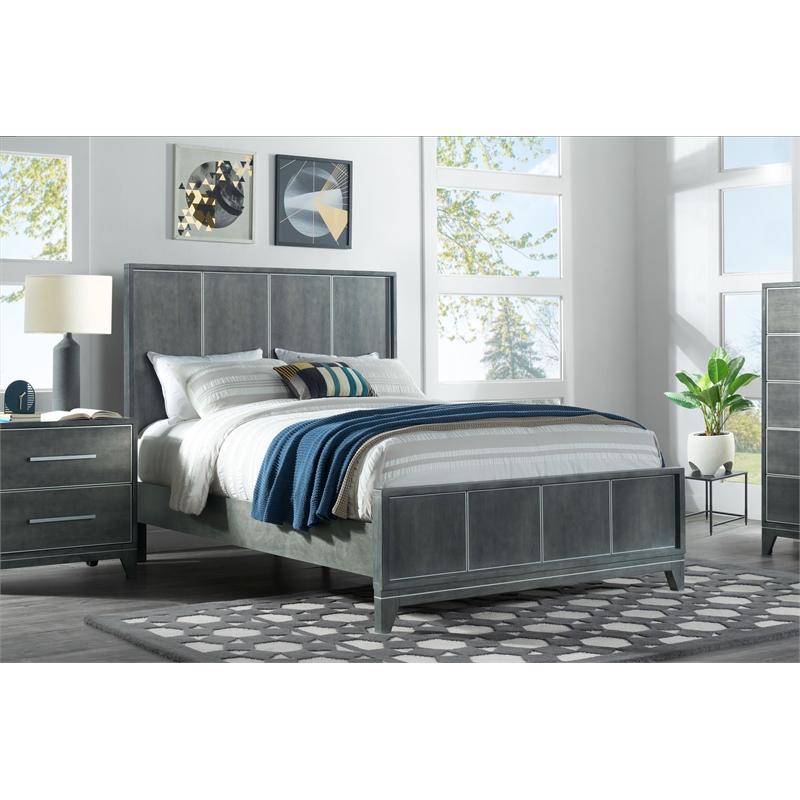 Martin Svensson Home Memphis Slate Gray King Panel Bed