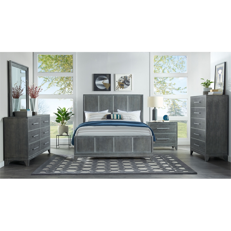 Martin Svensson Home Memphis Slate Gray King Panel Bed