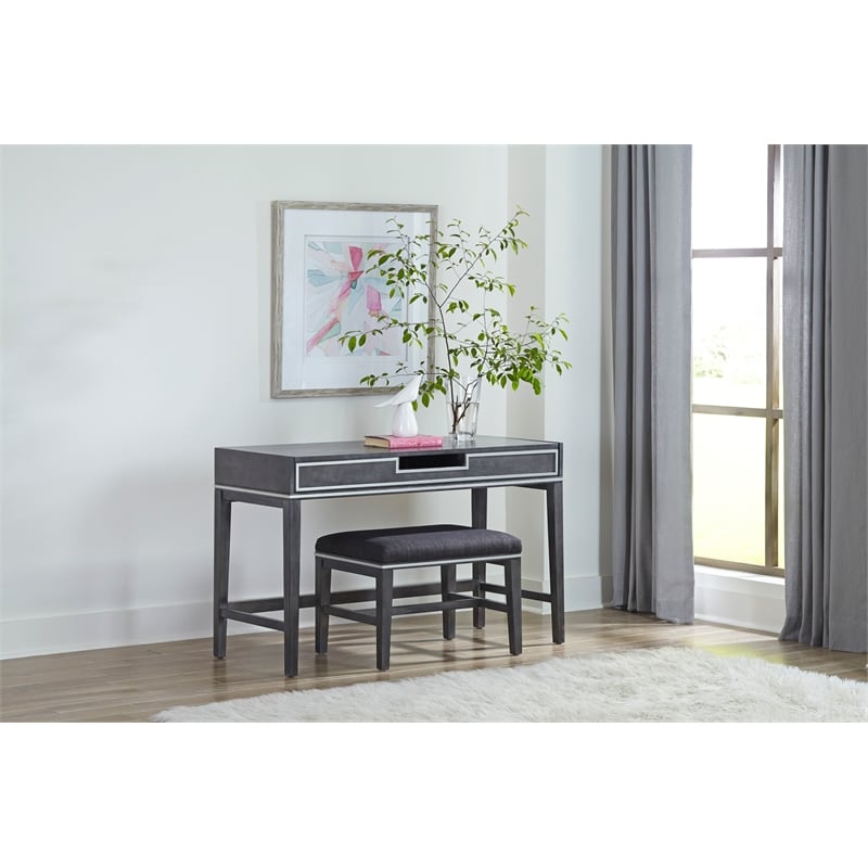 martin svensson home memphis slate gray vanity and stool