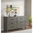 Martin Svensson Home Napa Solid Wood 6 Drawer Gray Dresser