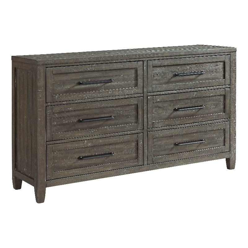 Martin Svensson Home Napa Solid Wood 6 Drawer Gray Dresser