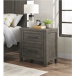 Martin Svensson Home Napa Solid Wood 2 Drawer Gray Nightstand with USB