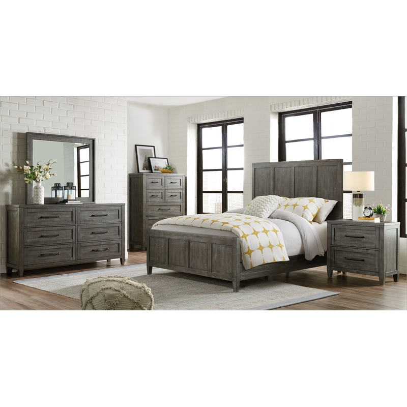 Martin Svensson Home Napa Solid Wood Gray King Panel Bed