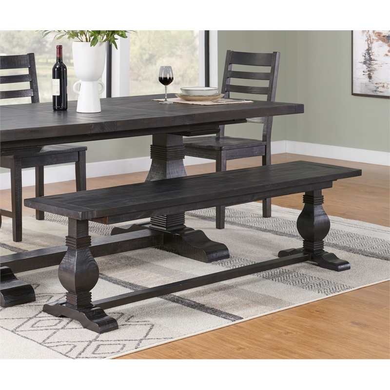 Martin Svensson Home Napa Solid Wood Black Dining Bench