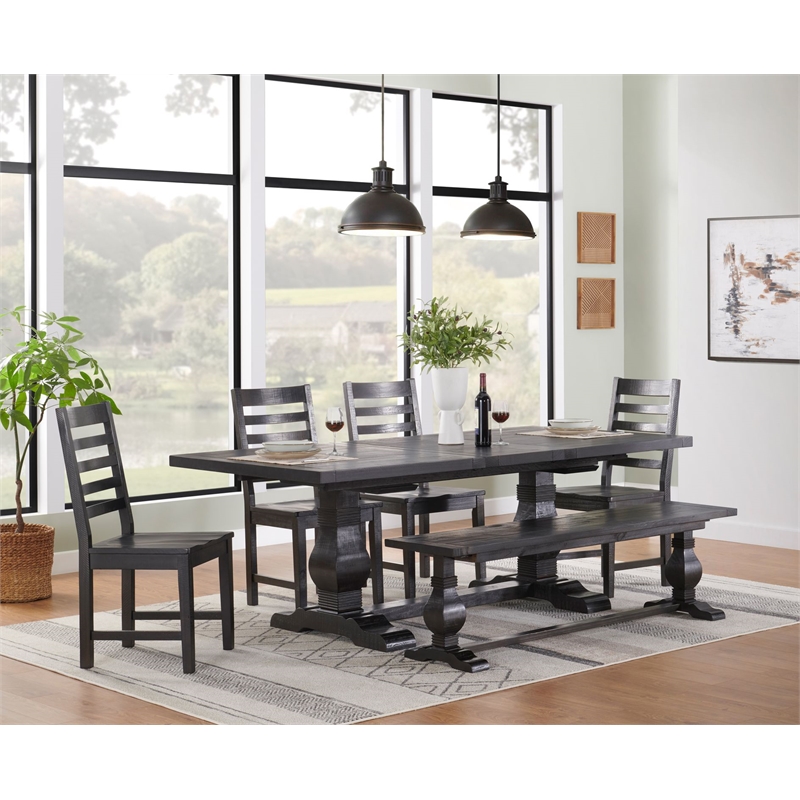Martin Svensson Home Napa Solid Wood Black Dining Bench