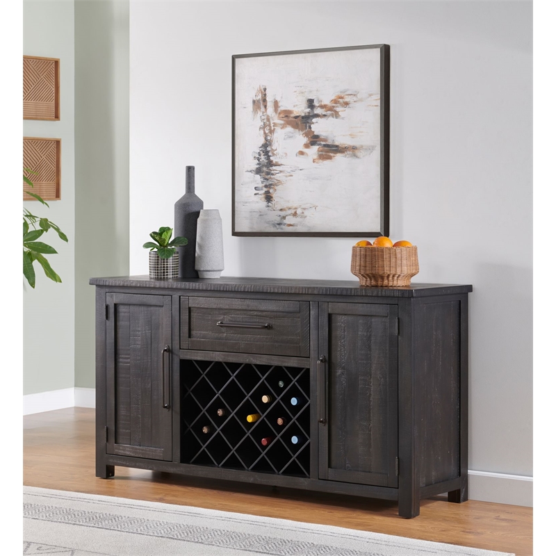 Martin Svensson Home Napa Solid Wood Black Dining Server with Storage