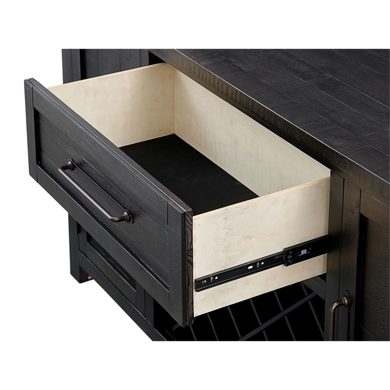 Martin Svensson Home Napa Solid Wood Black Dining Server with Storage