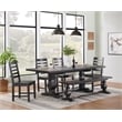 Martin Svensson Home Napa Solid Wood Black Trestle Table w/Extendable Leaf