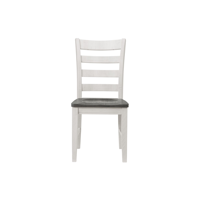 Monterey Solid Wood White Stain and Gray Dining Chair (Set of 2)