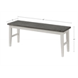 Monterey Solid Wood White Stain and Gray Dining Bench