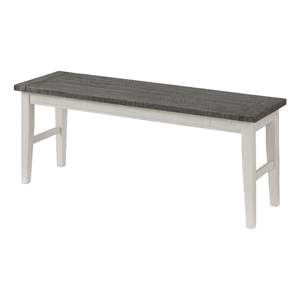 monterey solid wood white stain and gray dining bench
