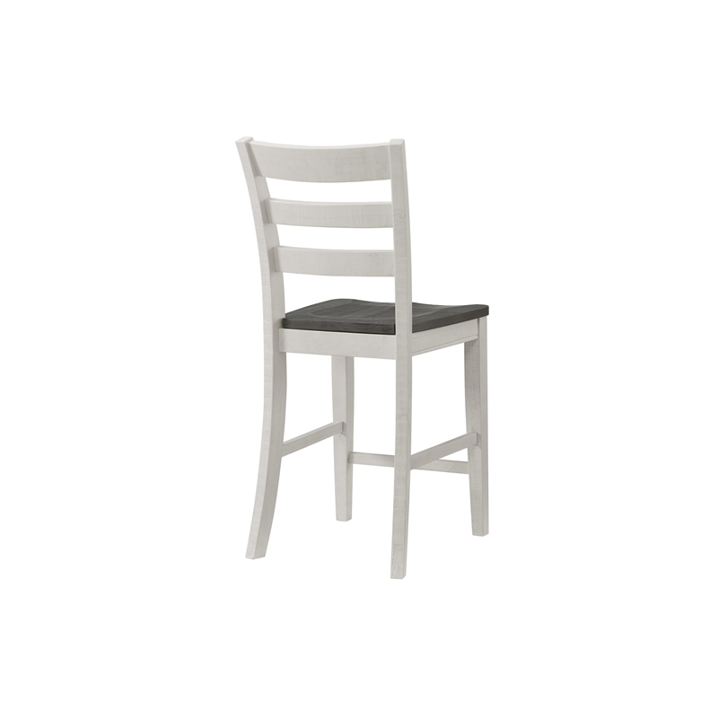Monterey Solid Wood White Stain and Gray Counter Height Dining Chair (Set of 2)