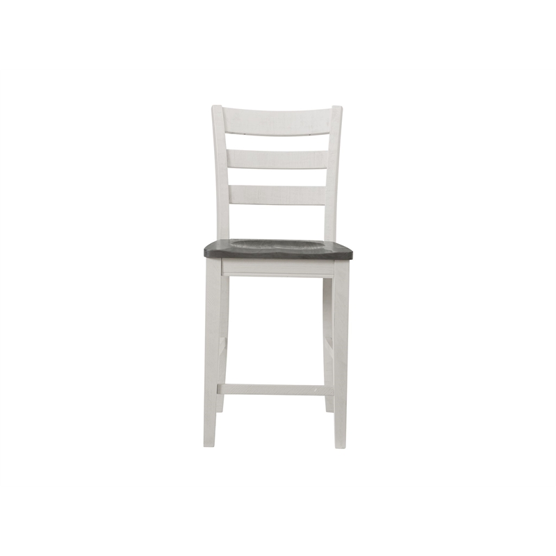 Monterey Solid Wood White Stain and Gray Counter Height Dining Chair (Set of 2)