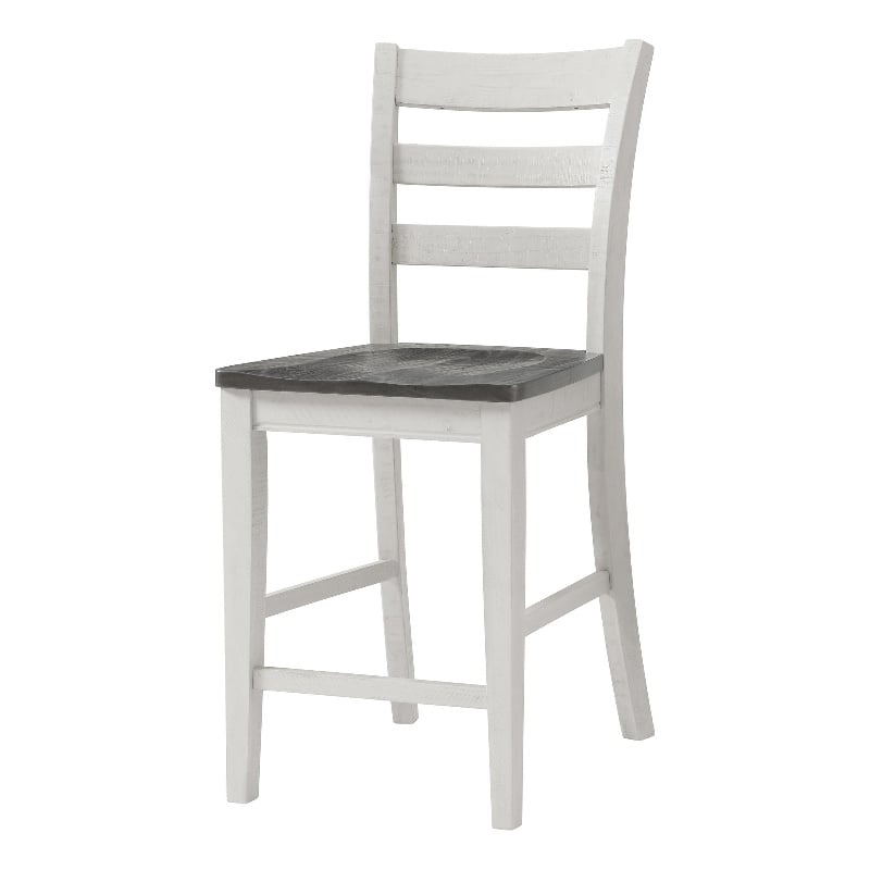 Monterey Solid Wood White Stain and Gray Counter Height Dining Chair (Set of 2)