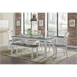 Monterey Solid Wood White Stain and Gray Dining Table with Extendable Leaf