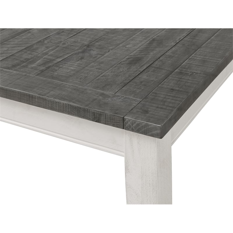 Monterey Solid Wood White Stain and Gray Dining Table with Extendable Leaf