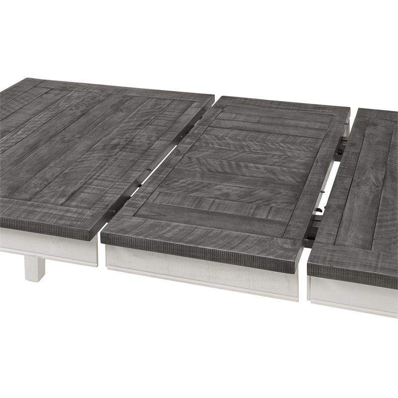 Monterey Solid Wood White Stain and Gray Dining Table with Extendable Leaf