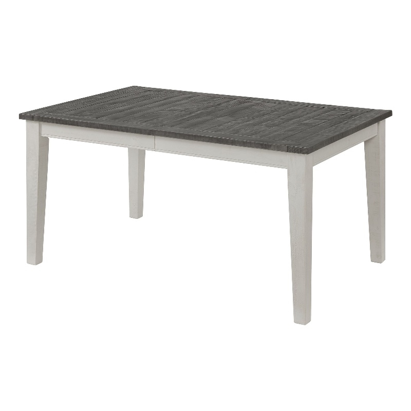 Monterey Solid Wood White Stain and Gray Dining Table with Extendable Leaf