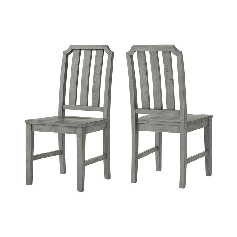 Beach House Solid Wood Dove Gray Dining Chair (Set of 2)
