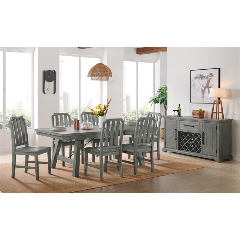 Beach House Solid Wood Dove Gray Dining Chair (Set of 2)
