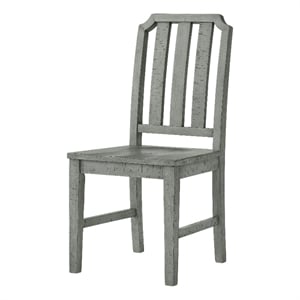 beach house solid wood dove gray dining chair (set of 2)