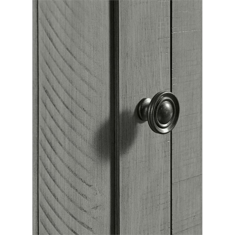 Beach House Solid Wood Dove Gray TV Stand with Electric Fireplace