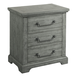beach house solid wood dove gray 2 drawer nightstand
