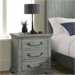 Beach House Solid Wood Dove Gray 2 Drawer Nightstand with Security Lock