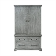 Beach House Solid Wood Dove Gray 3 Drawer Armoire