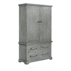beach house solid wood dove gray 3 drawer armoire