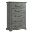 Beach House Dove Gray Solid Wood 5-Drawer Chest