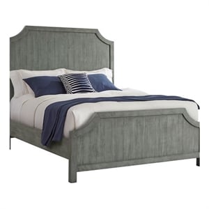 beach house solid wood dove gray queen panel bed