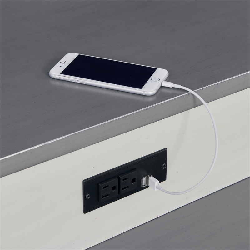 Del Mar Antique White and Gray Console Bar Table and Stool Set