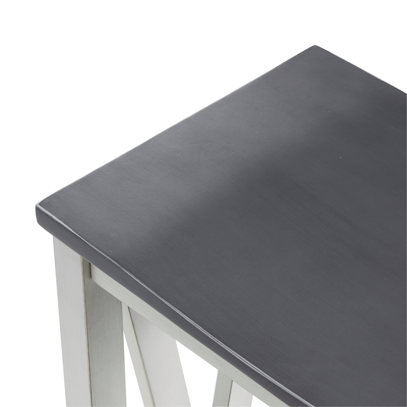 Del Mar Antique White and Gray Console Bar Table and Stool Set